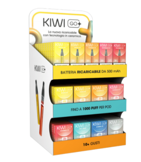 ESPOSITORE VUOTO KIWI GO PLUS IN CARTONE (MINIMO 65PZ TRA STARTER KIT E POD)