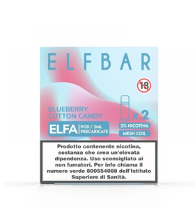 ELFBAR ELFA POD PRECARICATO BLUEBERRY COTTON CANDY 2ML (2PZ) 20MG