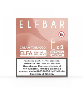 ELFBAR ELFA POD PRECARICATO CREAM TOBACCO 2ML (2PZ) 20MG