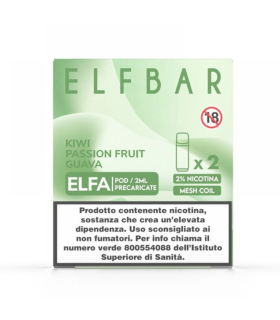 ELFBAR ELFA POD PRECARICATO KIWI PASSION FRUIT GUAVA 2ML (2PZ) 20MG