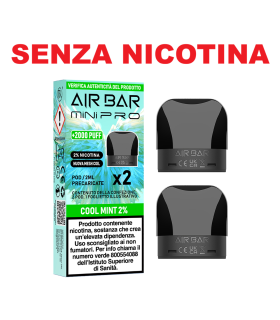 AIR BAR MINI PRO PODS - COOL MINT 0MG (2PZ) - NO NICOTINA