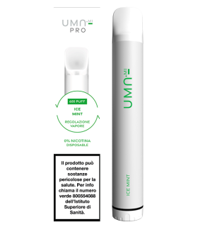 UMA.MI PRO 600 PUFF DISPOSABLE POD - ICE MINT 0MG NO NIC.