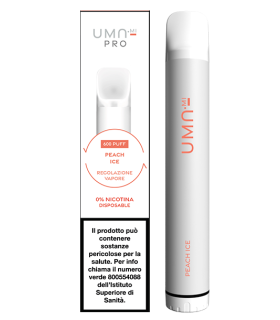 UMA.MI PRO 600 PUFF DISPOSABLE POD - PEACH ICE 0MG NO NIC.