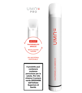 UMA.MI PRO 600 PUFF DISPOSABLE POD - WATERMELON BREEZE 0MG NO NIC.