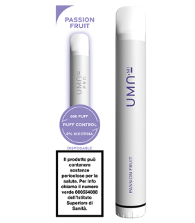 UMA.MI PRO 600 PUFF DISPOSABLE POD - PASSION FRUIT 0MG NO NIC.