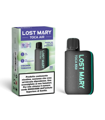 LOST MARY TOCA AIR KIT BLACK - VIRGINIA TOBACCO 20MG